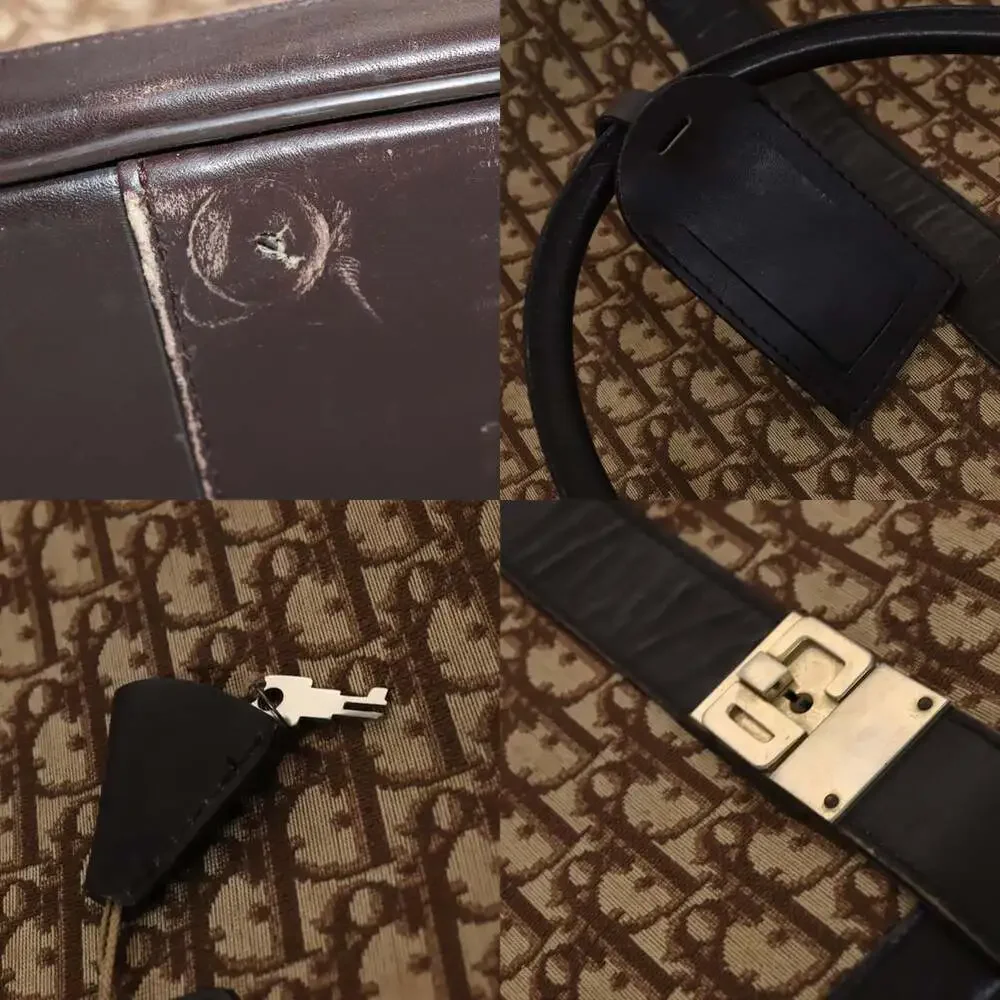 DIOR Trotter Canvas Suitcase Brown